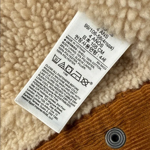 NEW without tags GAP Kids Brown Corduroy Jacket with Sherpa Collar - Picture 4 of 8